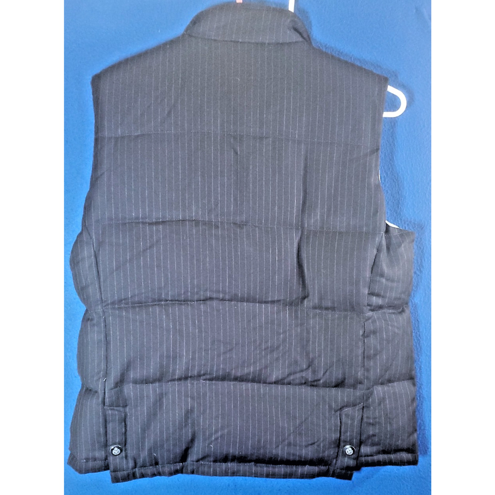 Tommy Hilfiger Men XL Pinstripe Puffer Vest Wool Blend Full Zip Snap Insulated - Picture 5 of 16